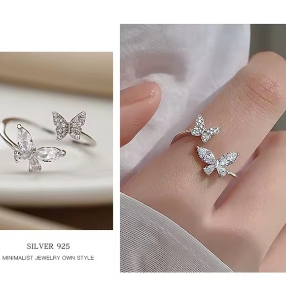 Sparkling Butterfly Ring 💍 Zircon Gemstones - Picture 5 of 5